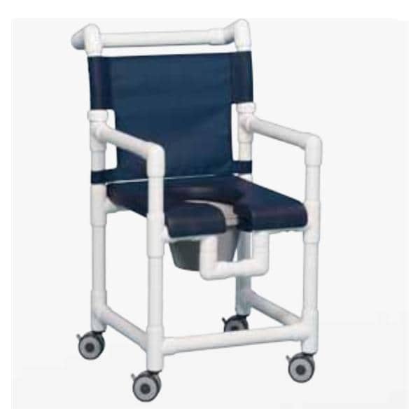 Deluxe Shower/Commode Chair 300lb Capacity Twin Wheel Casters/All...