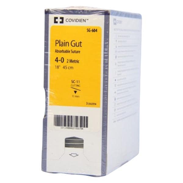Syneture Suture Plain Gut Monofilament 4-0 18" Absorbable SC-11 C...