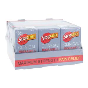 Stopain Clinical Migraine Topical Gel w/Counter Display 1gm 12x12/Bx