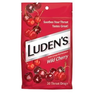 Ludens Throat/Cough Drops Wild Cherry 30/Bag, 12 BG/CA