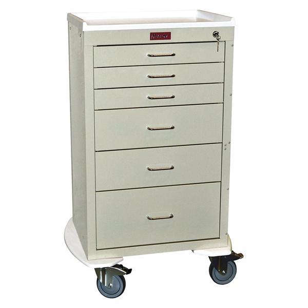 Mini24 Procedure Cart 29.25x22x42.75" 5" Caster (6) Drawer Key Lock