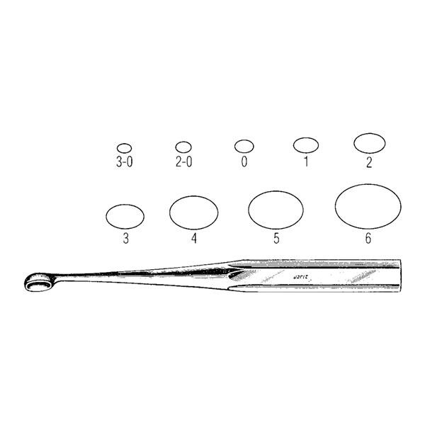 Bruns Oval Cup Curette 9" Stainless Steel Ea