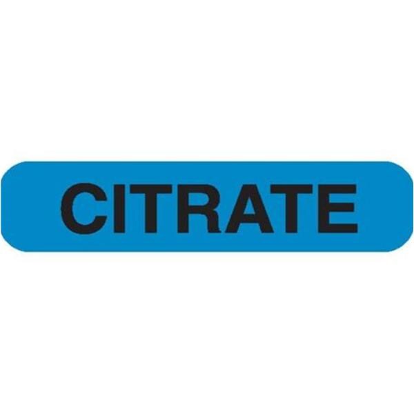 Lab Label "CITRATE" Blue 1.625x.375" 1000/Pk