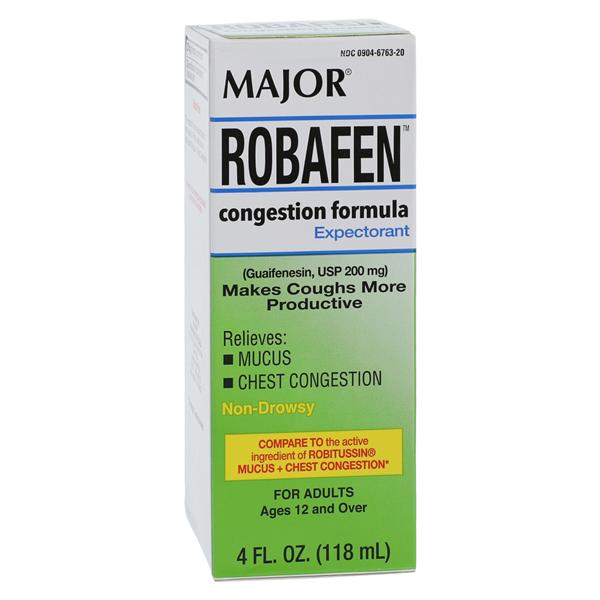 Guaifenesin Cough/Cold/Flu Syrup 200mg/10mL Cherry 4oz/Bt