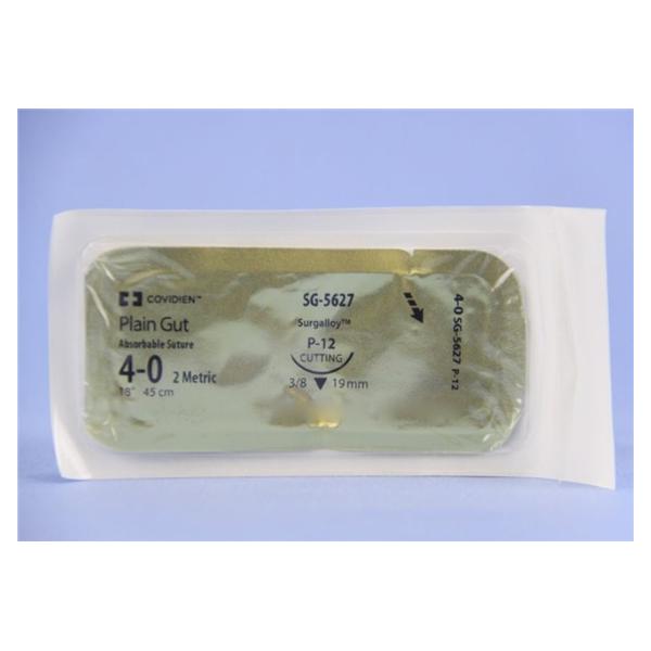 Premium Suture Plain Gut Monofilament 4-0 18" Absorbable P-12 Cut...