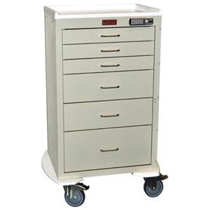 Mini24 Procedure Cart 29.25x22x42.75" (4) 5" Caster (6) Drawer El...