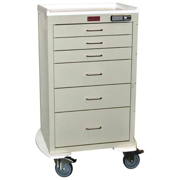 Mini24 Procedure Cart 29.25x22x42.75" (4) 5" Caster (6) Drawer El...