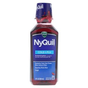 Nyquil Cold/Flu Liquid 650/30/12.5mg Cherry 12oz/Bottle, 12 BT/CA