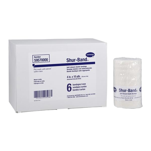Shur-Band Stretch Bandage Elastic 4"x10yd Non-Sterile 6/Box