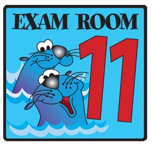 Exam Room 11 Sign Flat Surface Mount Seal Ea