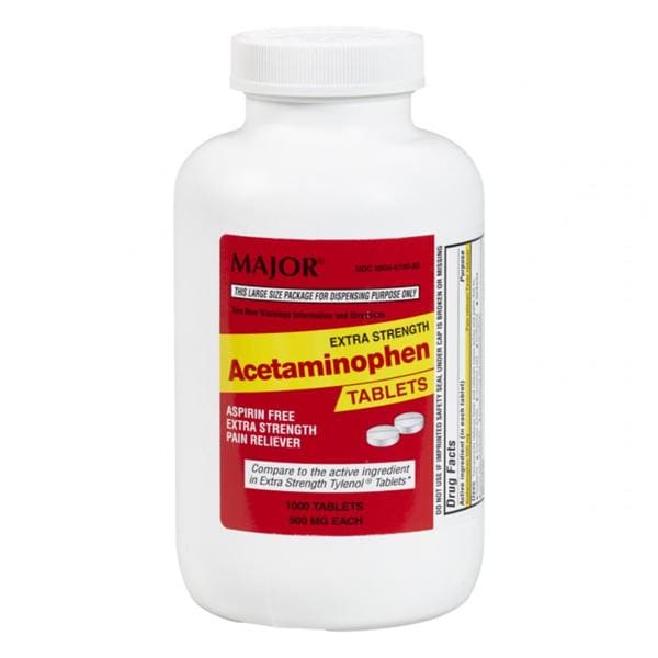 Tylenol Tablets 500mg Extra Strength Non-Flavored APAP 1000/Bottl...