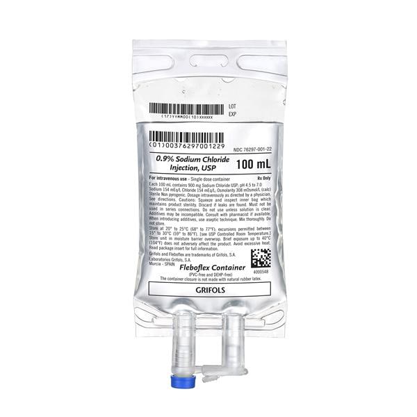 Grifols, S.A. IV Injection Solution 0.9% Sodium Chloride 100mL Ba...