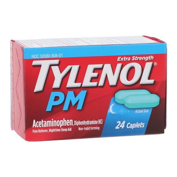 Tylenol PM Pain Reliever/Fever Reducer Caplets 500/25mg Extra Str...