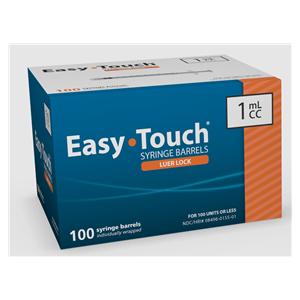 EasyTouch Luer Lock Syringe Barrel 1cc Clear Low Dead Space 100/Bx