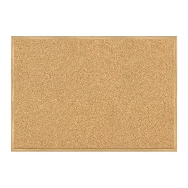 FORAY™ Cork Board 24x36" Tan Cork Light Oak Frame Ea