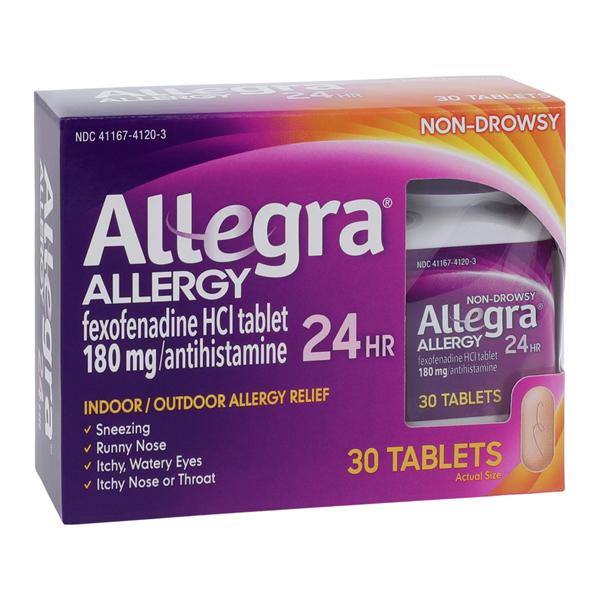 Allegra 24Hr Allergy Tablets 180mg 24 Hour 30/Package, 36 PK/CA