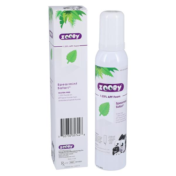 Zooby Fluoride Foam 1.23% APF Spearmint Safari 4.4oz/Bt, 12 EA/CA