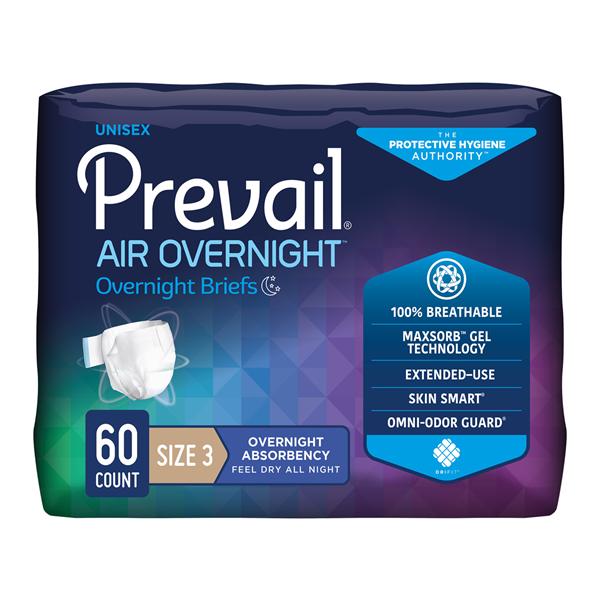 Prevail Air Incontinence Brief Unisex Adult 58-70" Size 3/X-Large...