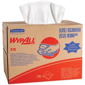 WypAll X70 Wipers Pop-Up Disposable Spnbnd Polypro 12.5 in x 16.8 in Wt 200/Ca