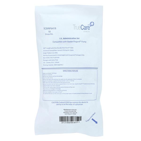 IV Administration Set 10 Drops/mL 102" DEHP Free Y Port Universal...