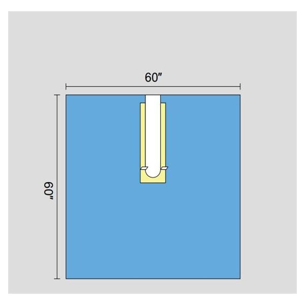 60x60" Non-Sterile U-Shaped Drape