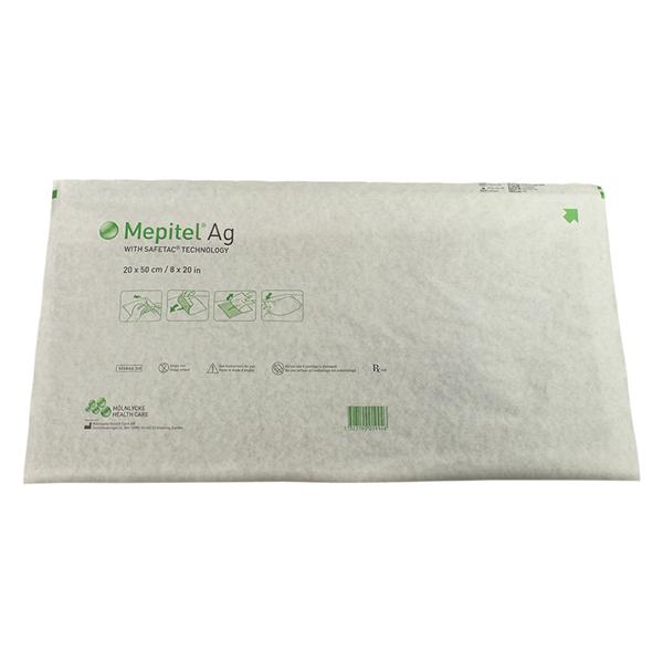 Mepitel Ag Silver Sulfate Contact Layer Dressing 8x20" Sterile Sq Slcn Adh Wt