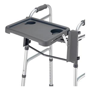 Fold-Up Tray Plastic Gray With 2 Cup Holders Each