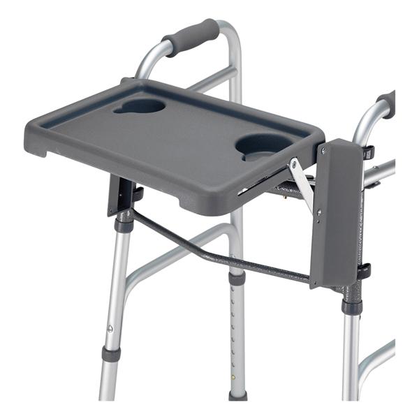 Fold-Up Tray Plastic Gray With 2 Cup Holders Each