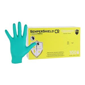SemperShield Chloroprene Gloves X-Small Green Non-Sterile, 10 BX/CA