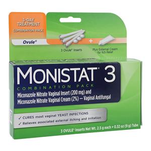 Monistat 3-Day Combo Pack Vaginal Miconazole Nitrate 2% Disposable 3/Bx