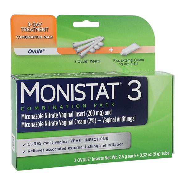 Monistat 3-Day Combo Pack Vaginal Miconazole Nitrate 2% Disposable 3/Bx
