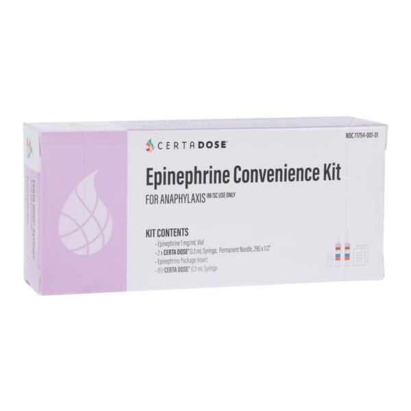 CertaDose Epinephrine Injection 1mg/mL Convenience Kit SDV Each, 5 KT/CR