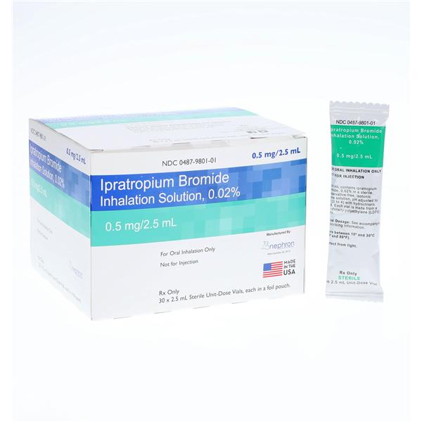 Ipratropium Bromide Inhalation Solution 0.02% Vial 2.5mL Unit Dose 30/Package