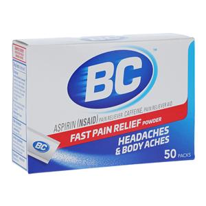 BC Regular Strength Powder 845/65mg 50/Box, 36 BX/CA