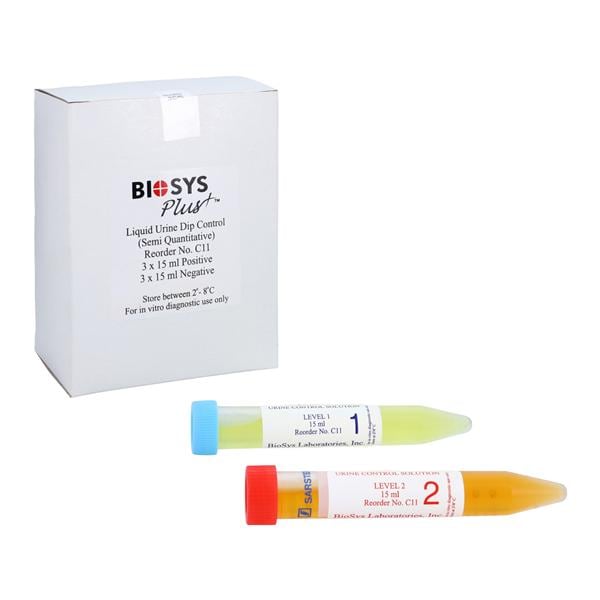 BioSys Plus Urine Bi-Level Dipstick Control 6/Bx