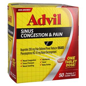 Advil Sinus Congestion & Pain Oral Tablets 200/10mg 50/Box, 24 BX...