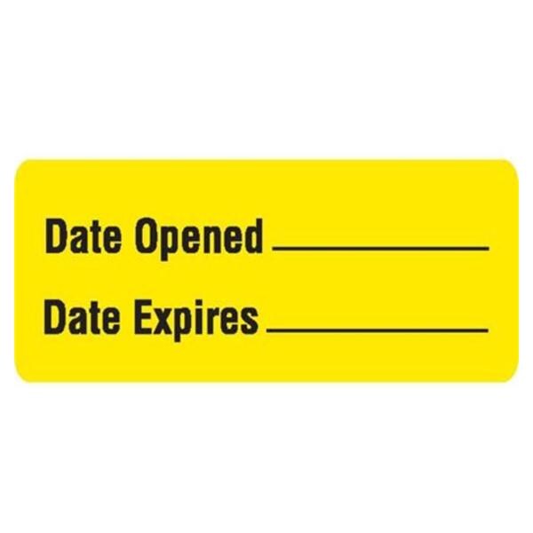 Reagent Label Date Opened Date Expires Yellow/Black 1.5x0.625" 1000/Pk