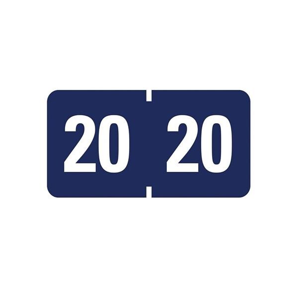 Labels Color Coded Year, 2020 Dark Blue, Roll Of 500 500/Rl