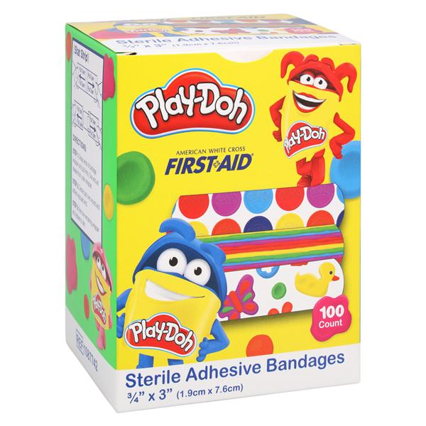 Stat Strip Adhesive Bandage Plastic 3/4x3" Play-Doh Sterile 100/Bx