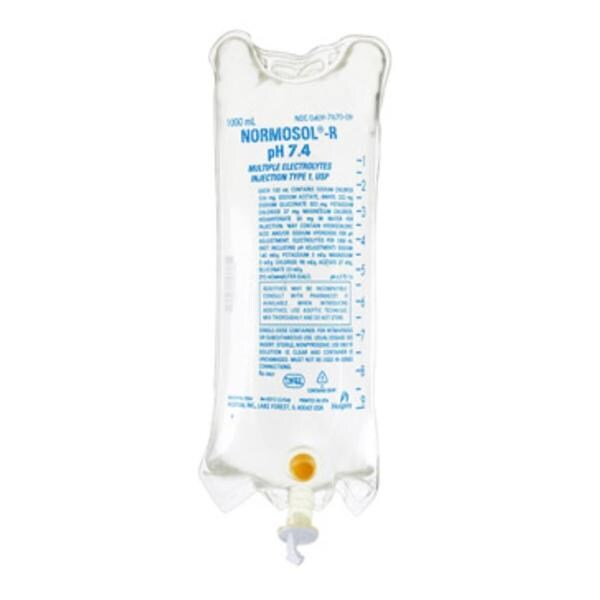 IV Injection Solution Bag Normosol 1000mL Bag DEHP-Free 12/Case