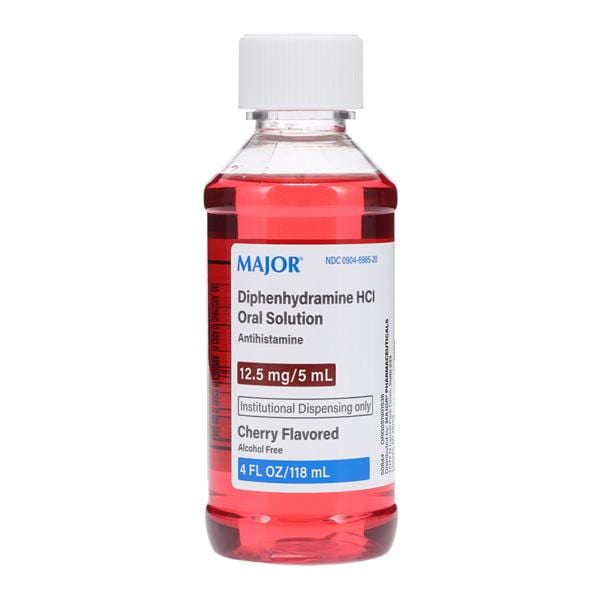 Diphenhydramine Cough Syrup 12.5mg/5mL Cherry 4oz/Bottle