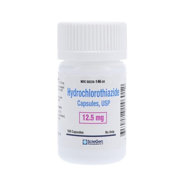 Hydrochlorothiazide Capsules 12.5mg Bottle 100/Bottle Each
