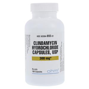 Clindamycin HCl Capsules 300mg Bottle 100/Bottle Each