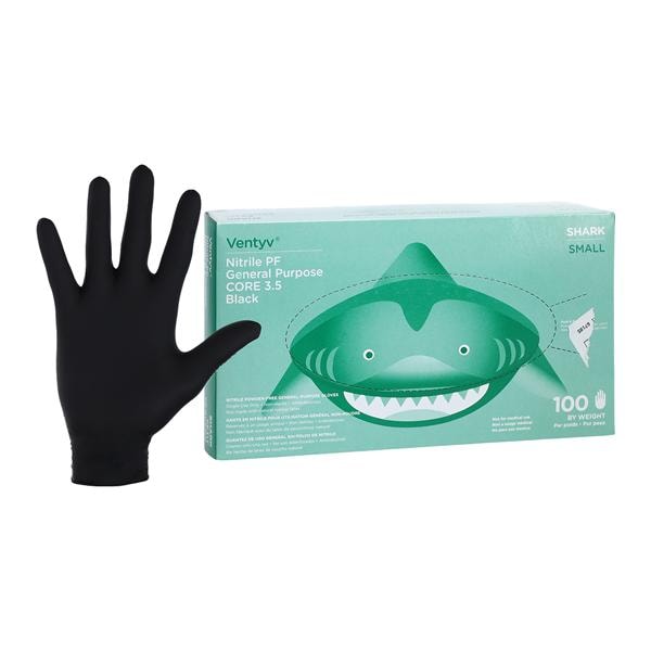 Shark Nitrile General Purpose Gloves Small Black, 10 BX/CA