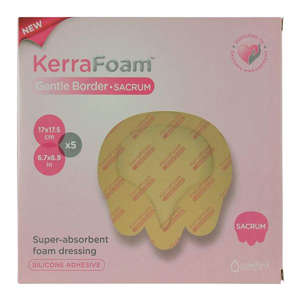 KerraFoam Foam Gentle Border Dressing 7x7" 5 Layer Strl Sm Slcn Adh Bge Spr Abs