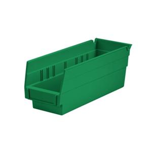 Shelf Bin Green Polymer With Label Holder 12x4x4" Ea