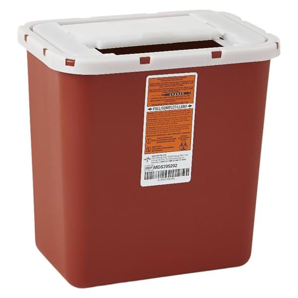 Sharps Container 2gal Red 7.5x10x6.5" Slide Lid Locking Lid Plastic 20/Ca