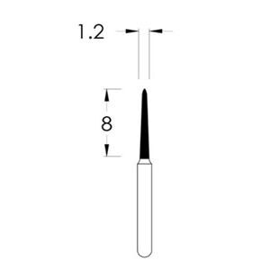 Spring Diamond Bur Single Use Friction Grip 1712.8M Medium 25/Pk