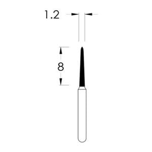 Spring Diamond Bur Single Use Friction Grip 1712.8C Coarse 25/Pk