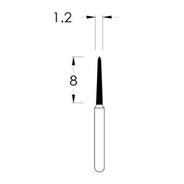 Spring Diamond Bur Single Use Friction Grip 1712.8C Coarse 25/Pk